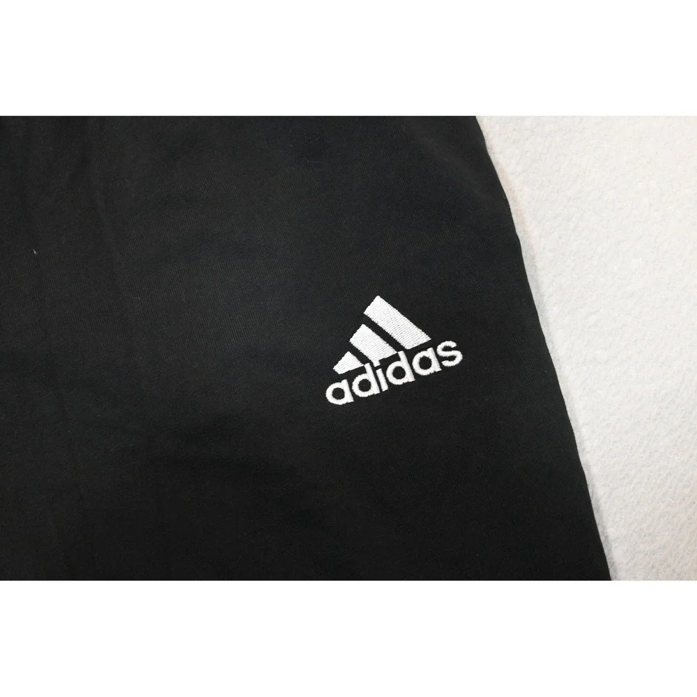 Adidas Sweatpants Tapered Mens Medium Black Joggers Logo Athletic Excellent